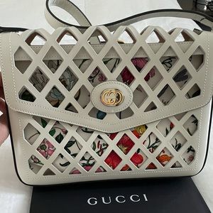 New GUCCI Traforata Cutout Floral Bag